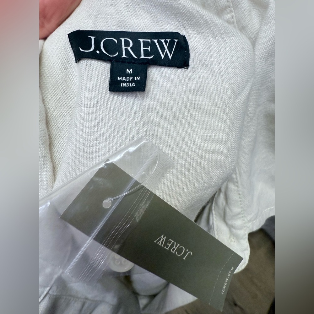NWT Jcrew Utility shirt-dress in linen color natural - Picture 6 of 7